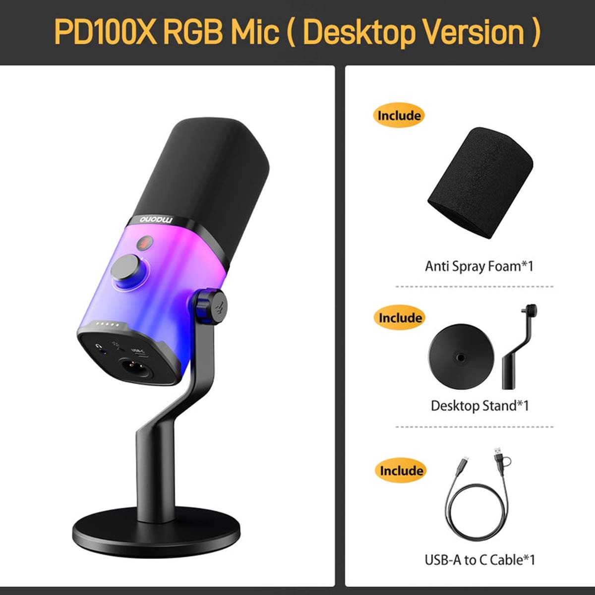 Micro thu âm có dây MAONO RGB PD100X