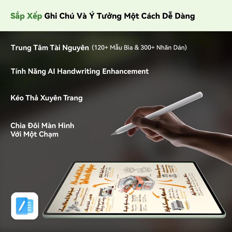 HUAWEI MatePad 12 X hỗ trợ ứng dụng HUAWEI Notes - Ghi chú thông minh và cá nhân hoá theo ý thích