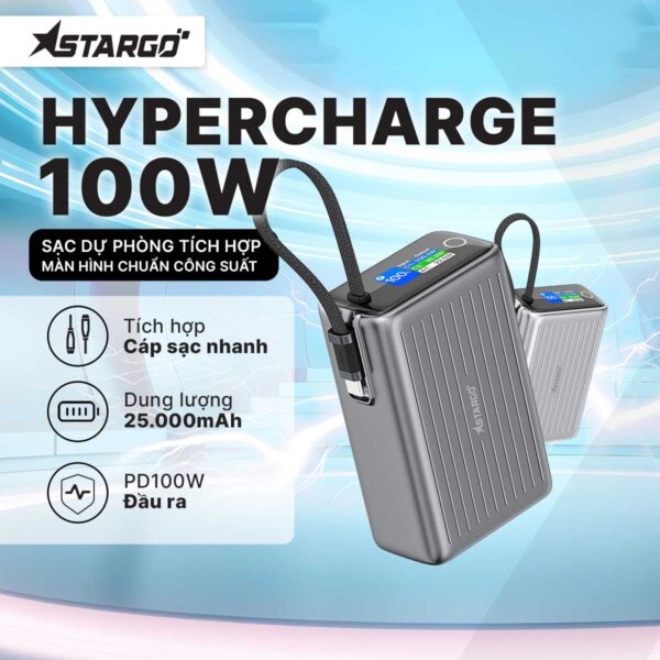 Sạc dự phòng StarGO HyperCharge 100W 25000mAh