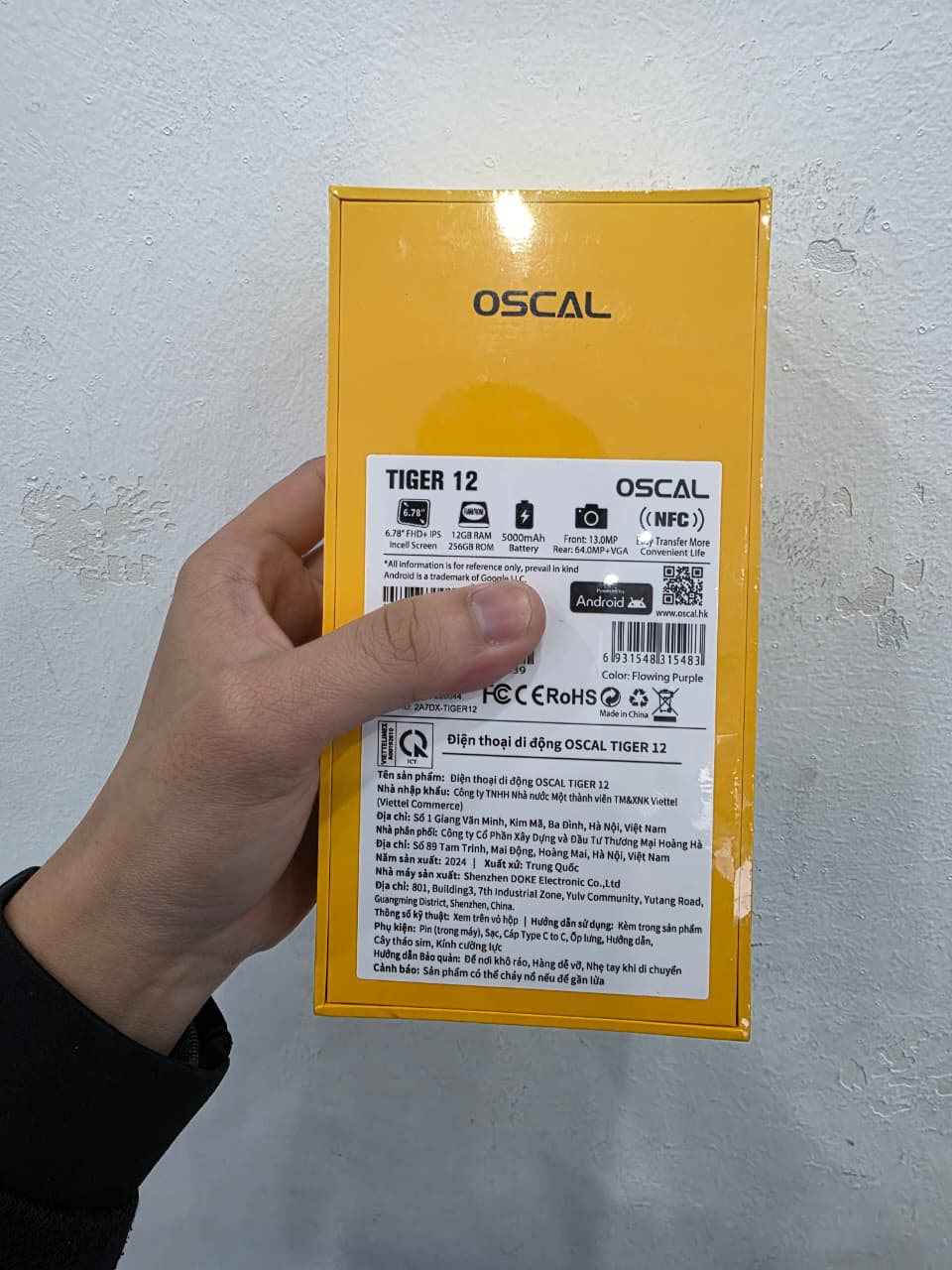 Điện thoại di động OSCAL TIGER 12 (12GB/256GB) - màu tím