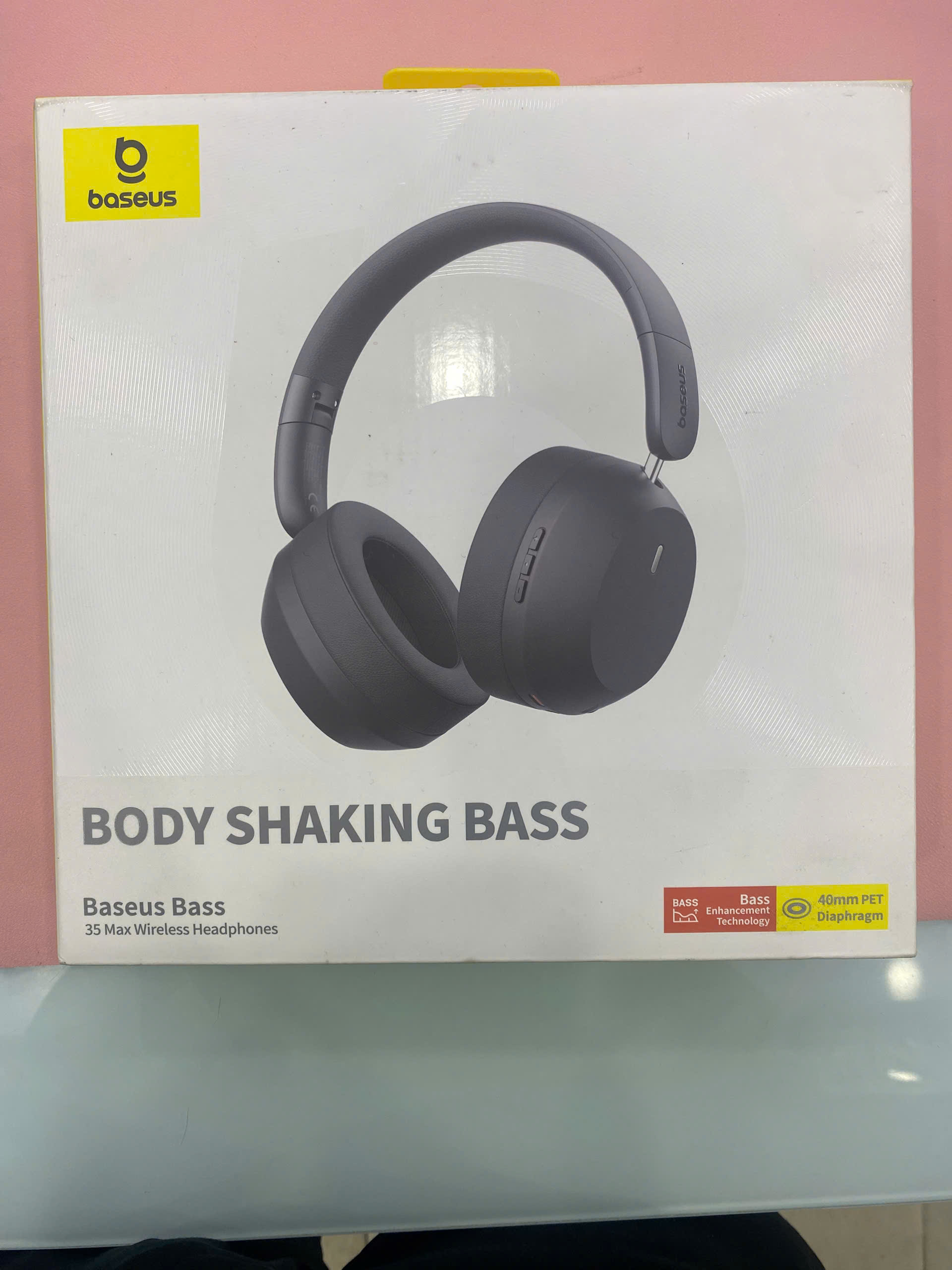 Tai nghe chụp tai không dây hiệu Baseus Bass 35 Max - Màu xám đen