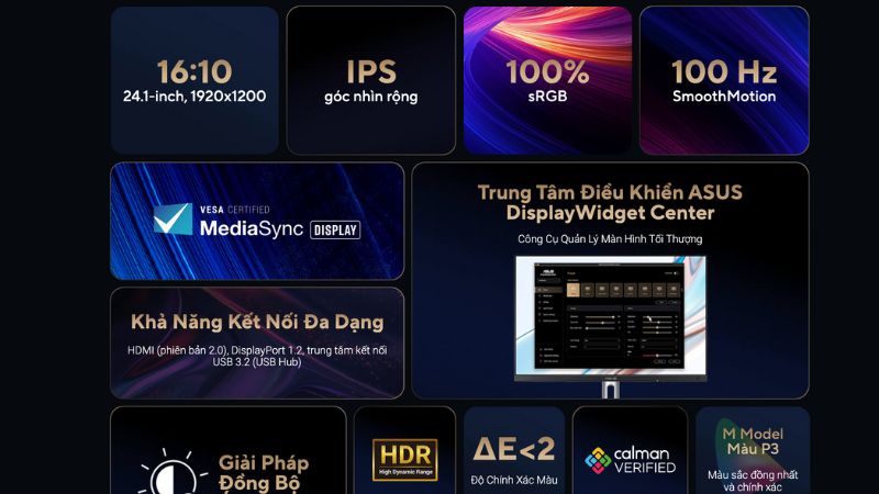 Thiết kế màn hình chuẩn với độ chính xác cao.