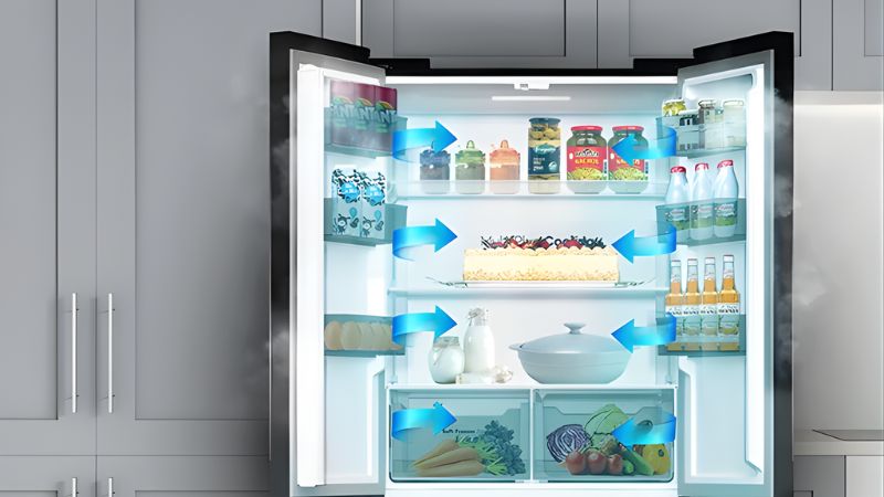 Công nghệ làm lạnh đa chiều bảo quản thực phẩm tươi mát.