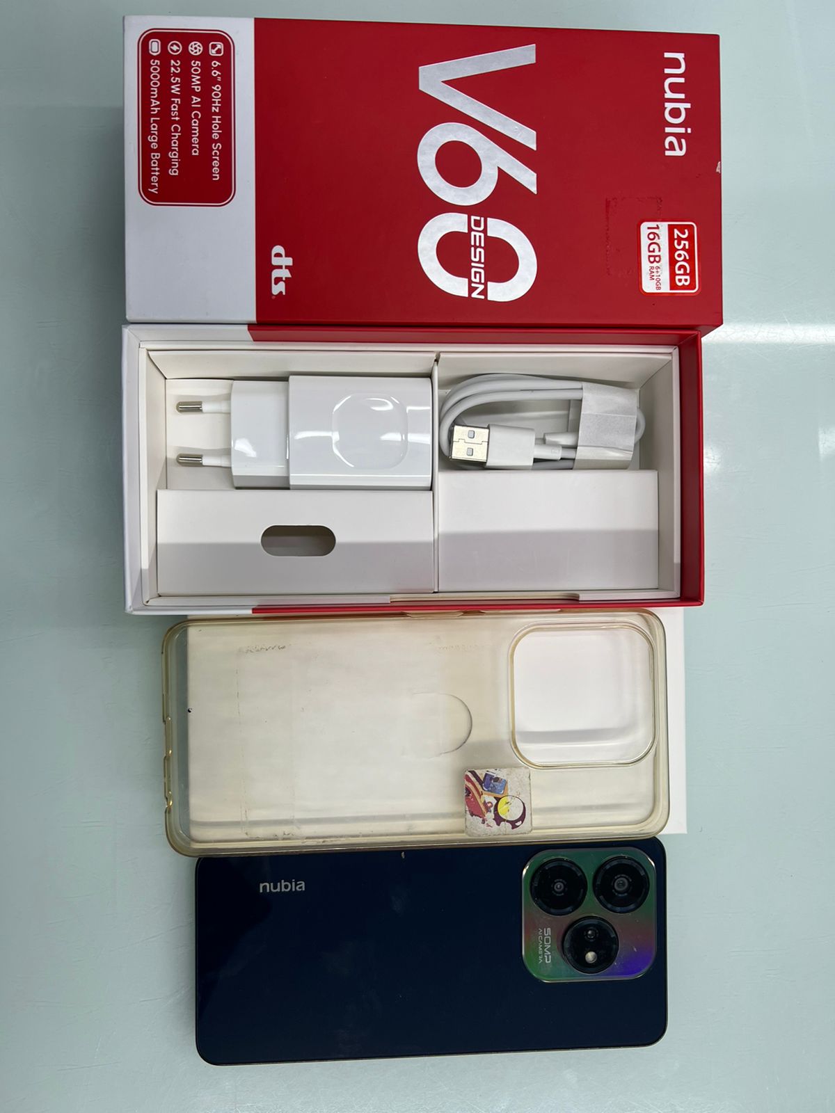 ĐIỆN THOẠI DI ĐỘNG (TEL) NUBIA V60 DESIGN 6.6/Unisoc T606/6G/256G/50MP+2MP+Al/8MP/5000mAh (Z2350)/XANH DƯƠNG (6902176117930)