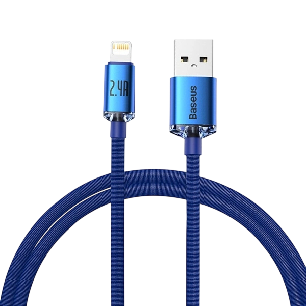 Cáp sạc nhanh hiệu Baseus Crystal Shine Series USB to iP 2.4A 2m