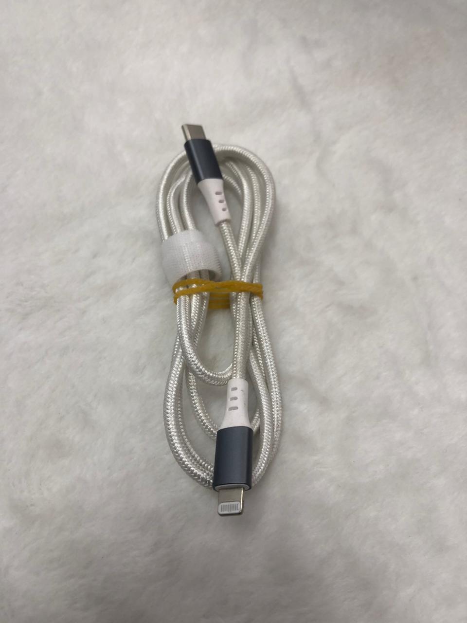 Cáp 9FIT USB-C to Lightning 1M White 