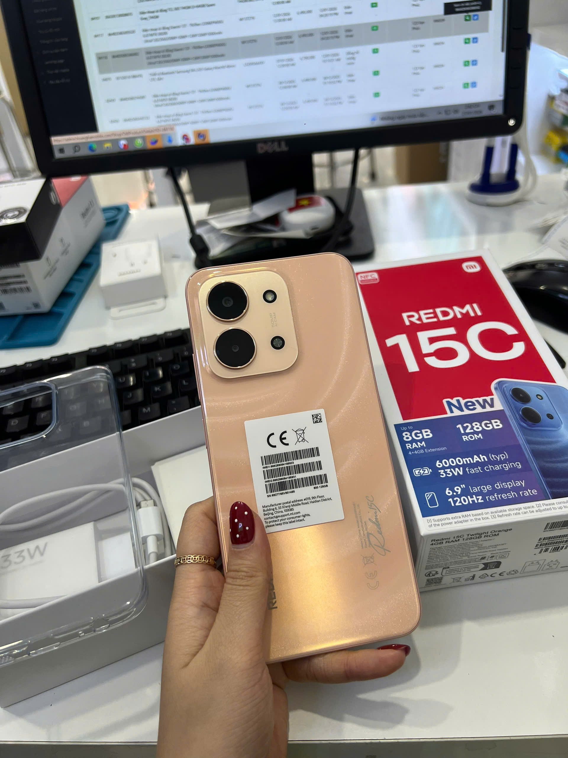 ĐIỆN THOẠI DI ĐỘNG (TEL) REDMI 15C 6.9"/MTK Helio G81 Ultra/4G/128G/50MP+QVGA/8MP/6000mAh (25078RA3EY)/CAM (6932554455880) - 869