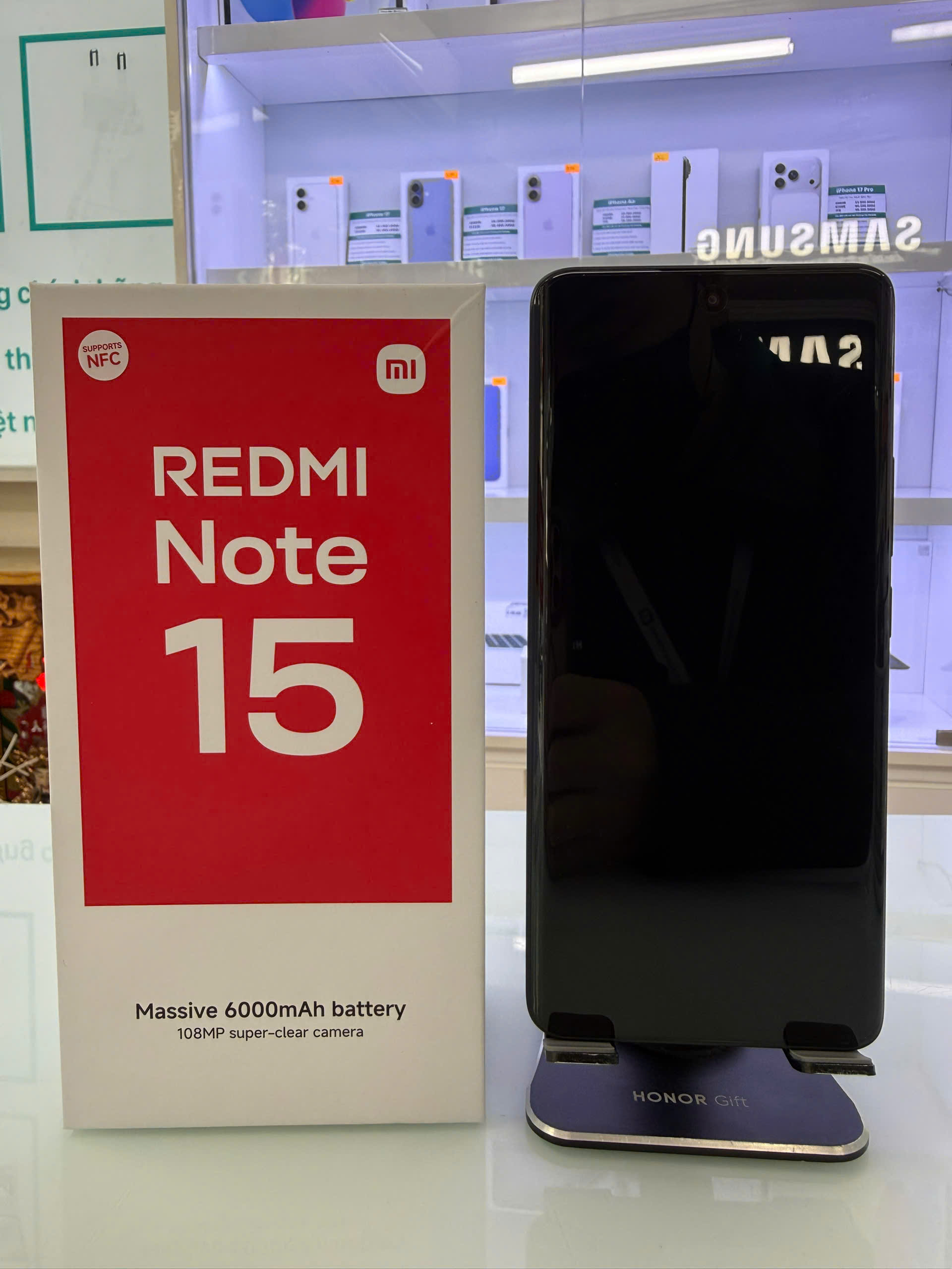 ĐIỆN THOẠI DI ĐỘNG (TEL) REDMI NOTE 15 6.77"/MTK Helio G100-Ultra/6G/128G/108MP+2MP/20MP/6000mAh (2510DRA23E)/ĐEN