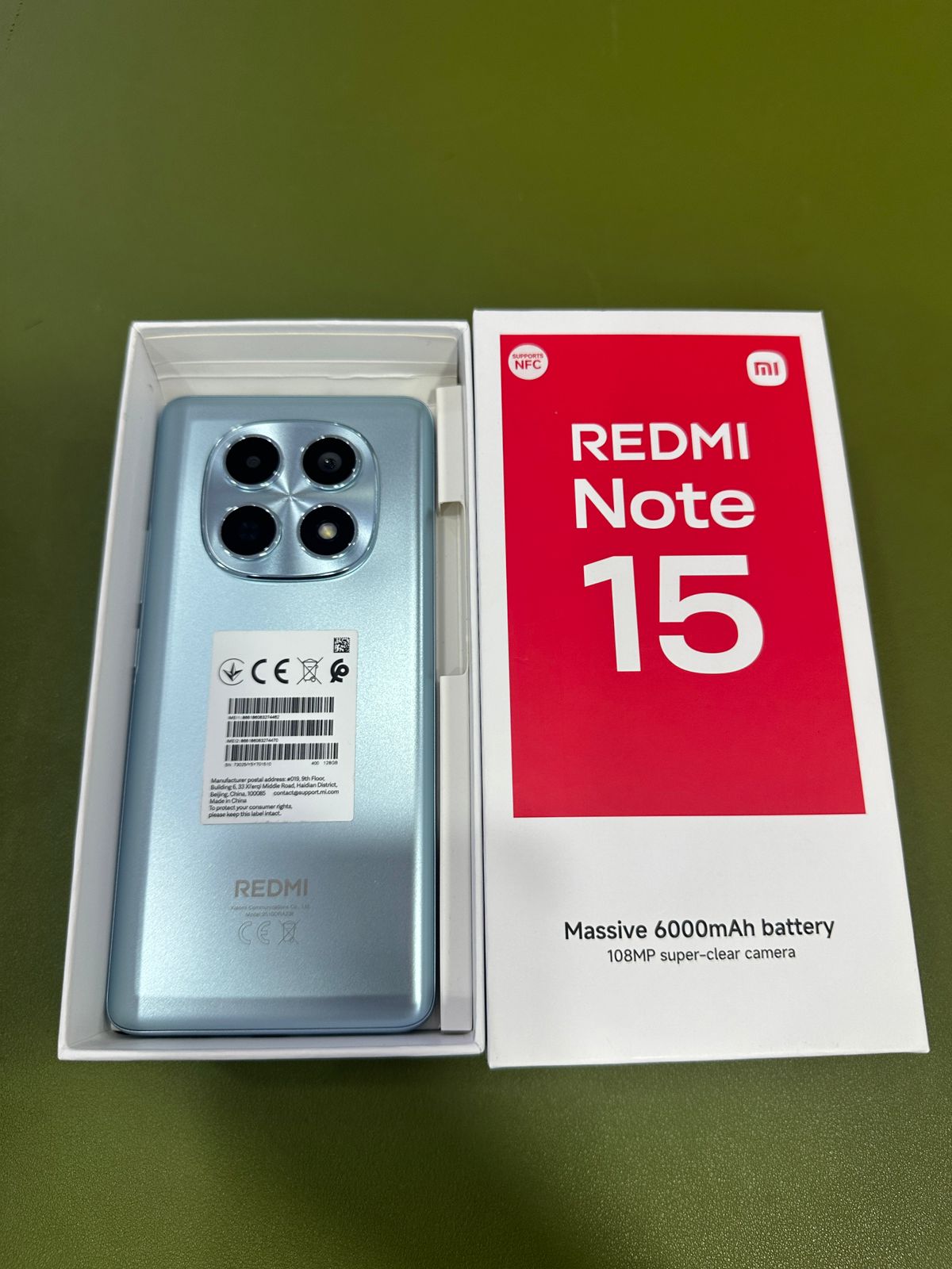 ĐIỆN THOẠI DI ĐỘNG (TEL) REDMI NOTE 15 6.77"/MTK Helio G100-Ultra/6G/128G/108MP+2MP/20MP/6000mAh (2510DRA23E)/XANH DƯƠNG - TBH