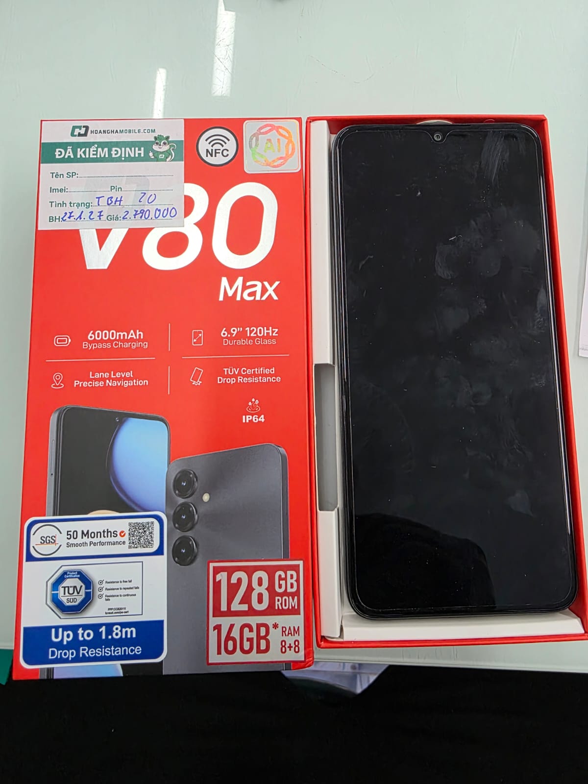 ĐIỆN THOẠI DI ĐỘNG (TEL) NUBIA V80 MAX 6.9"/Unisoc T7250/8G/128G/50MP+2MP+Al/16MP/6000mAh/(Z2577)/ĐEN KHÔNG GIAN(6902176163999) 
