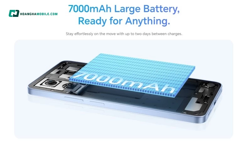 Viên pin định mức 7000mAh. Viên pin định mức 7000mAh.