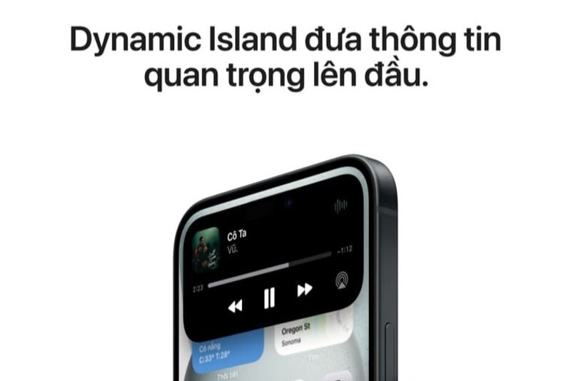 Dynamic island tiện ích tác vụ.