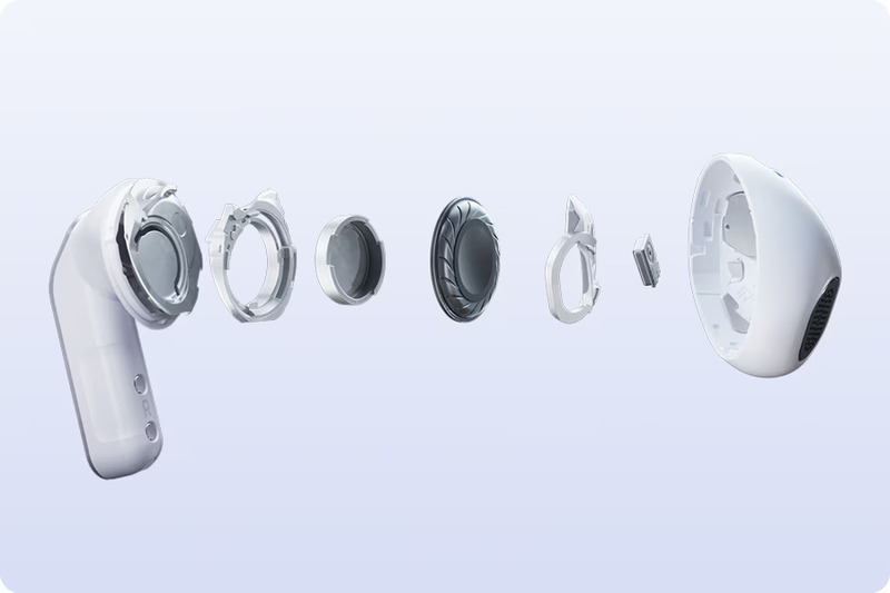 Samsung Galaxy Buds4 có thiết kế nhẹ 4.6g, đeo lâu thoải mái và dùng yên tâm với IP54