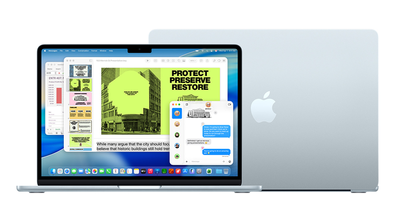 MacBook Air M5 15 inch được trang bị camera 12MP Center Stage + Desk View, phù hợp học online và gọi video