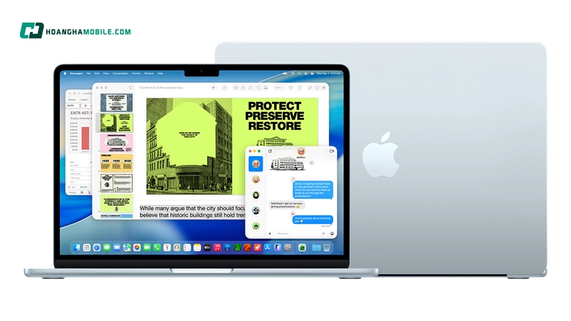 MacBook Air M5 được trang bị camera 12MP Center Stage + Desk View, phù hợp học online và gọi video MacBook Air M5 được trang bị camera 12MP Center Stage + Desk View, phù hợp học online và gọi video