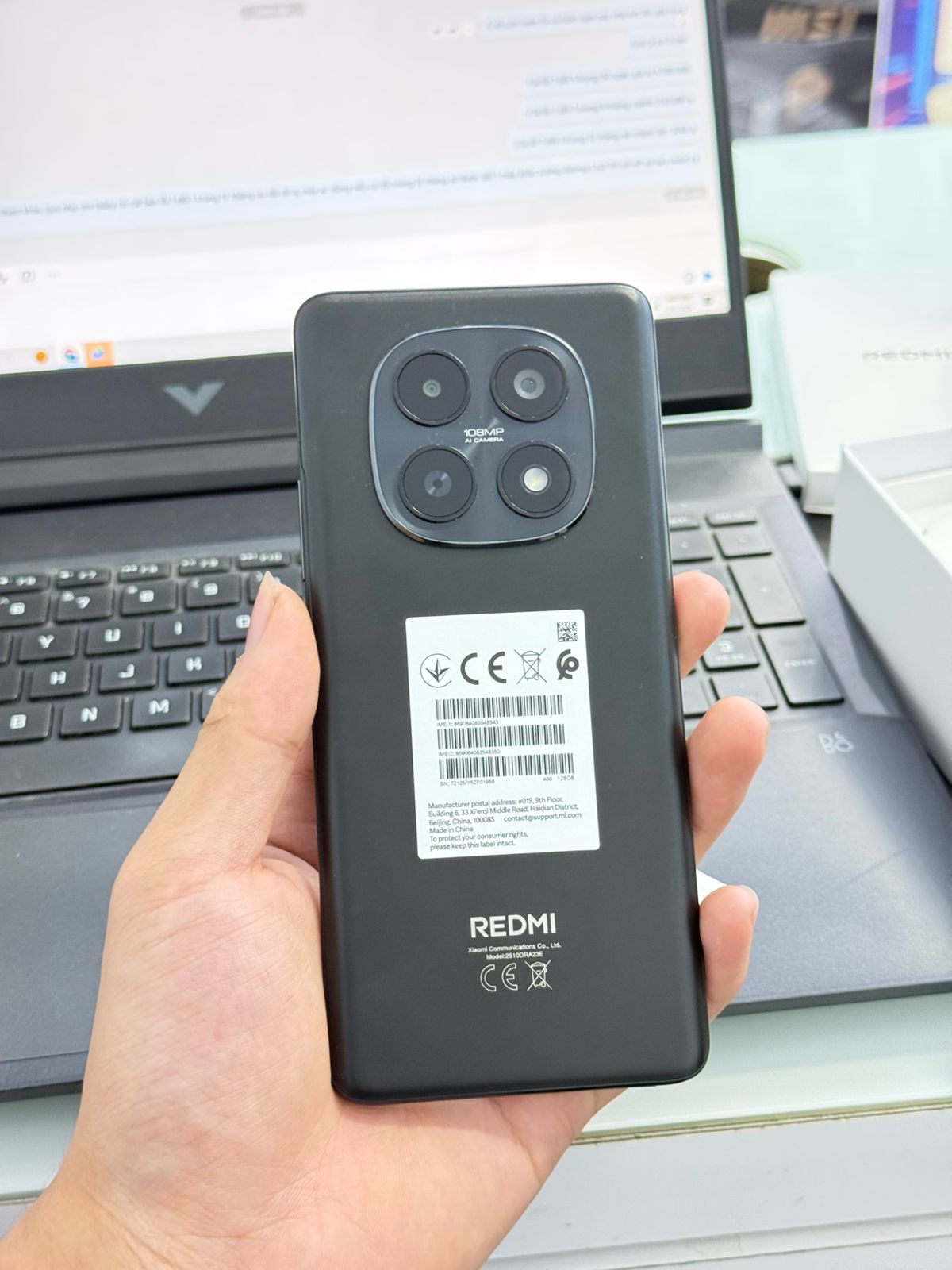 ĐIỆN THOẠI DI ĐỘNG (TEL) REDMI NOTE 15 6.77"/MTK Helio G100-Ultra/6G/128G/108MP+2MP/20MP/6000mAh (2510DRA23E)/ĐEN (6932554476113