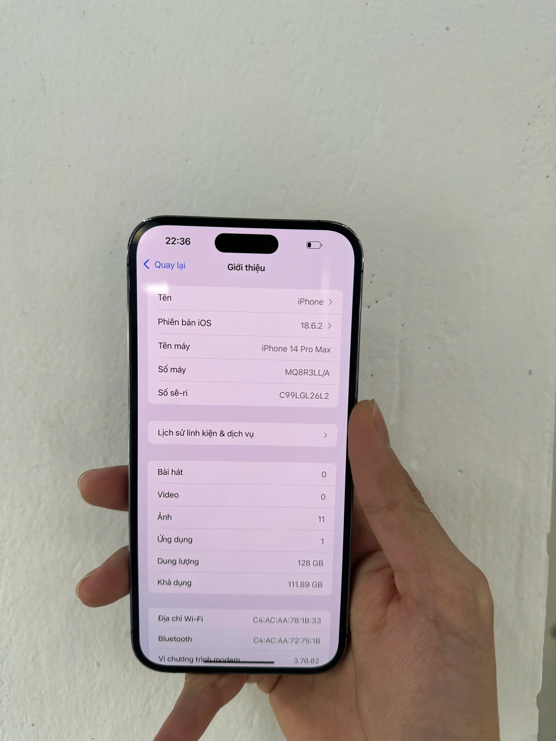 ĐTDĐ Apple iPhone 14 Pro Max 128GB Deep Purple - Cũ - 3562005439xxxxx - IPC14MP128