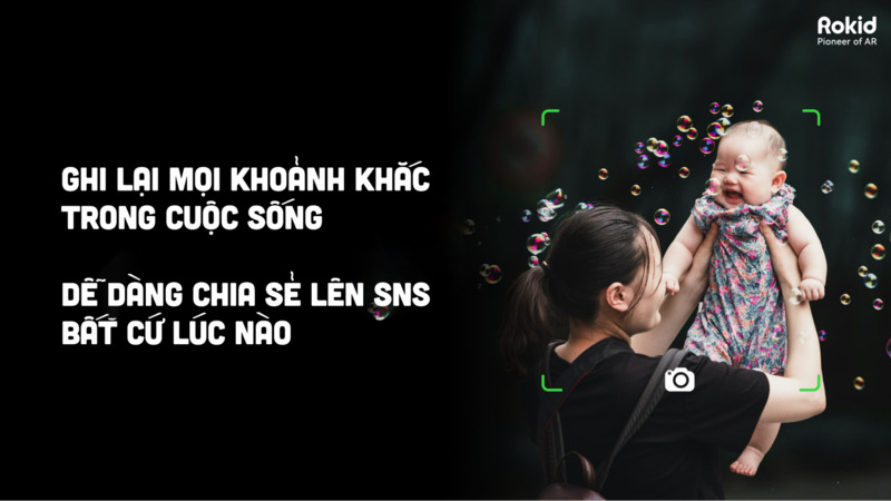 Rokid Glasses RV101 hỗ trợ camera chất lượng cao cùng khả năng quay linh hoạt giúp tăng giá trị sử dụng thực tế