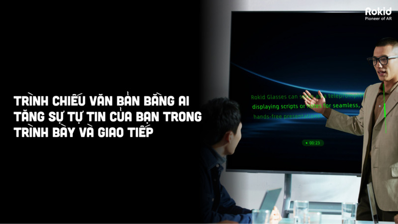 Rokid Glasses RV101 sử dụng thiết kế quang học Micro LED kết hợp ống dẫn sóng quang học nhiễu xạ và màn hình hiển thị hai mắt