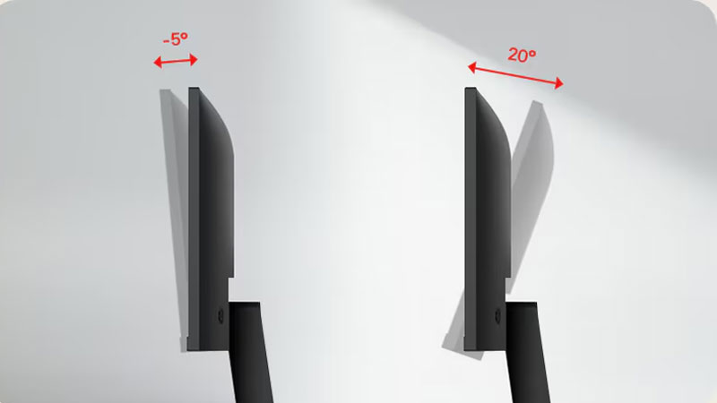 Thiết kế màn hình LG 22U401A-B gọn gàng với chân đế vuông và khả năng điều chỉnh góc nghiêng linh hoạt