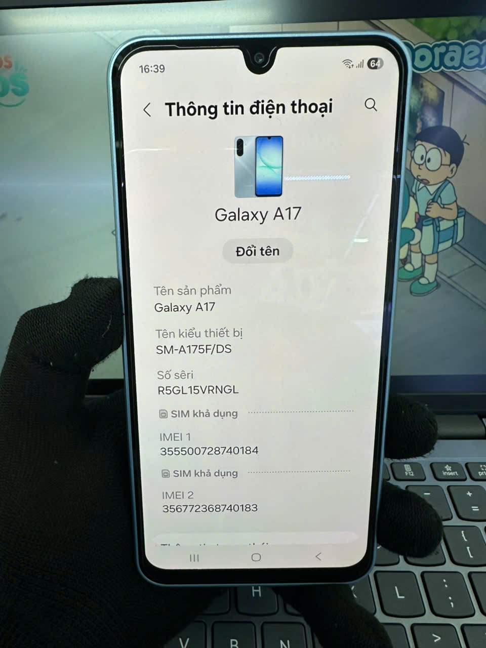 ĐTDĐ Samsung A17 LTE, SM-A175F/DS,8+128, Xanh nhạt - 355500728740184 - A175FLBDXXV - TBH