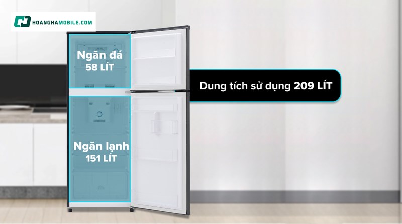 Tủ lạnh Funiki với dung tích 209 lít. Tủ lạnh Funiki với dung tích 209 lít.