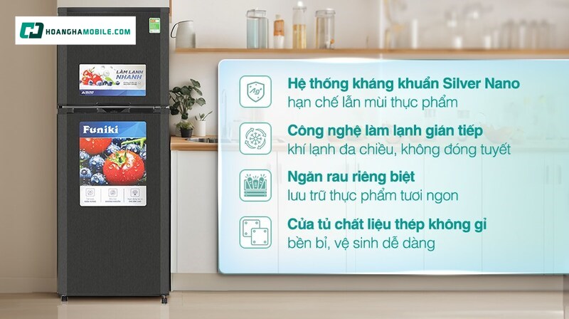 Tủ lạnh Funiki 209 lít HR T6209TDG tại Hoàng Hà Mobile. Tủ lạnh Funiki 209 lít HR T6209TDG tại Hoàng Hà Mobile.