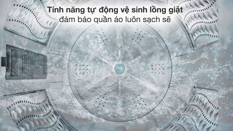 Tiện ích thông minh tự động vệ sinh lồng giặt.