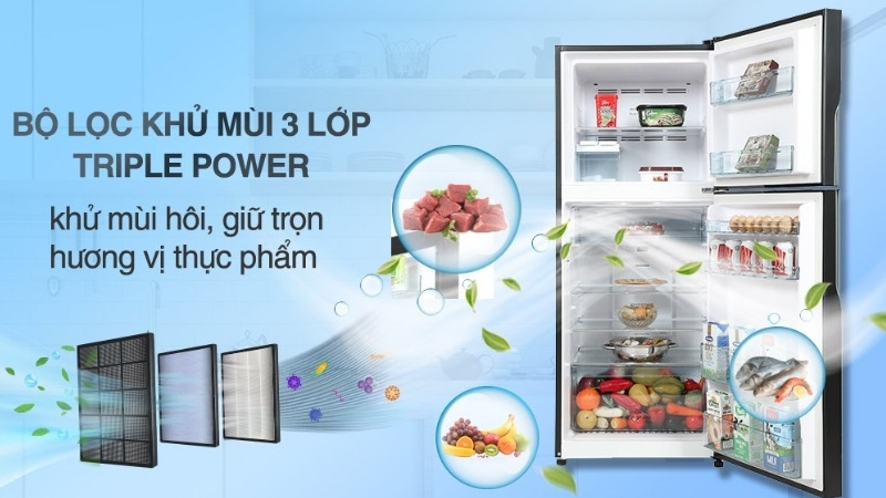 Bộ lọc khử mùi 3 lớp Triple Power.