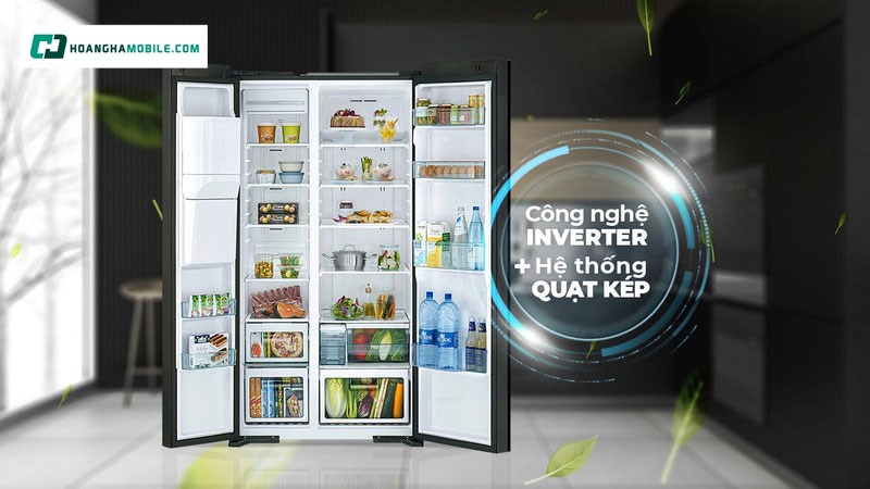Công nghệ Inverter kết hợp hệ thống quạt kép. Công nghệ Inverter kết hợp hệ thống quạt kép.