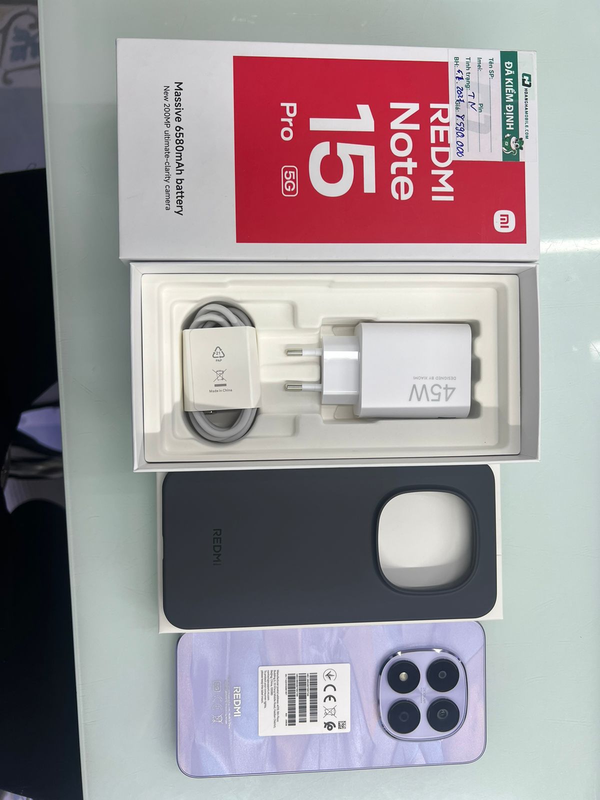 ĐIỆN THOẠI DI ĐỘNG (TEL) REDMI NOTE 15 PRO 5G 6.83/MTK D7400-Ultra/12G/256G/200MP+8MP/20MP/6580mAh (25080RABDG)/TÍM (69325544704