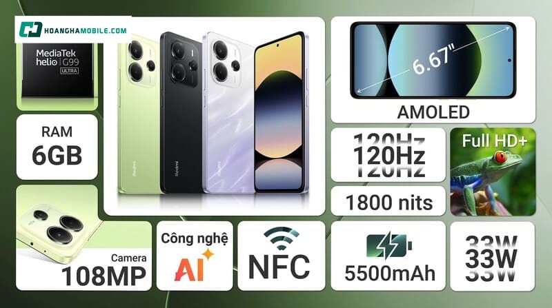 Redmi Note 14 có NFC, hồng ngoại và jack tai nghe không? Redmi Note 14 có NFC, hồng ngoại và jack tai nghe không?