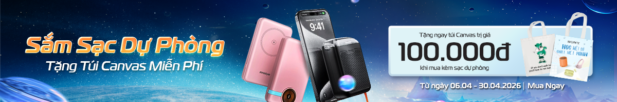 Sắm sạc dự phòng - tặng túi canvas