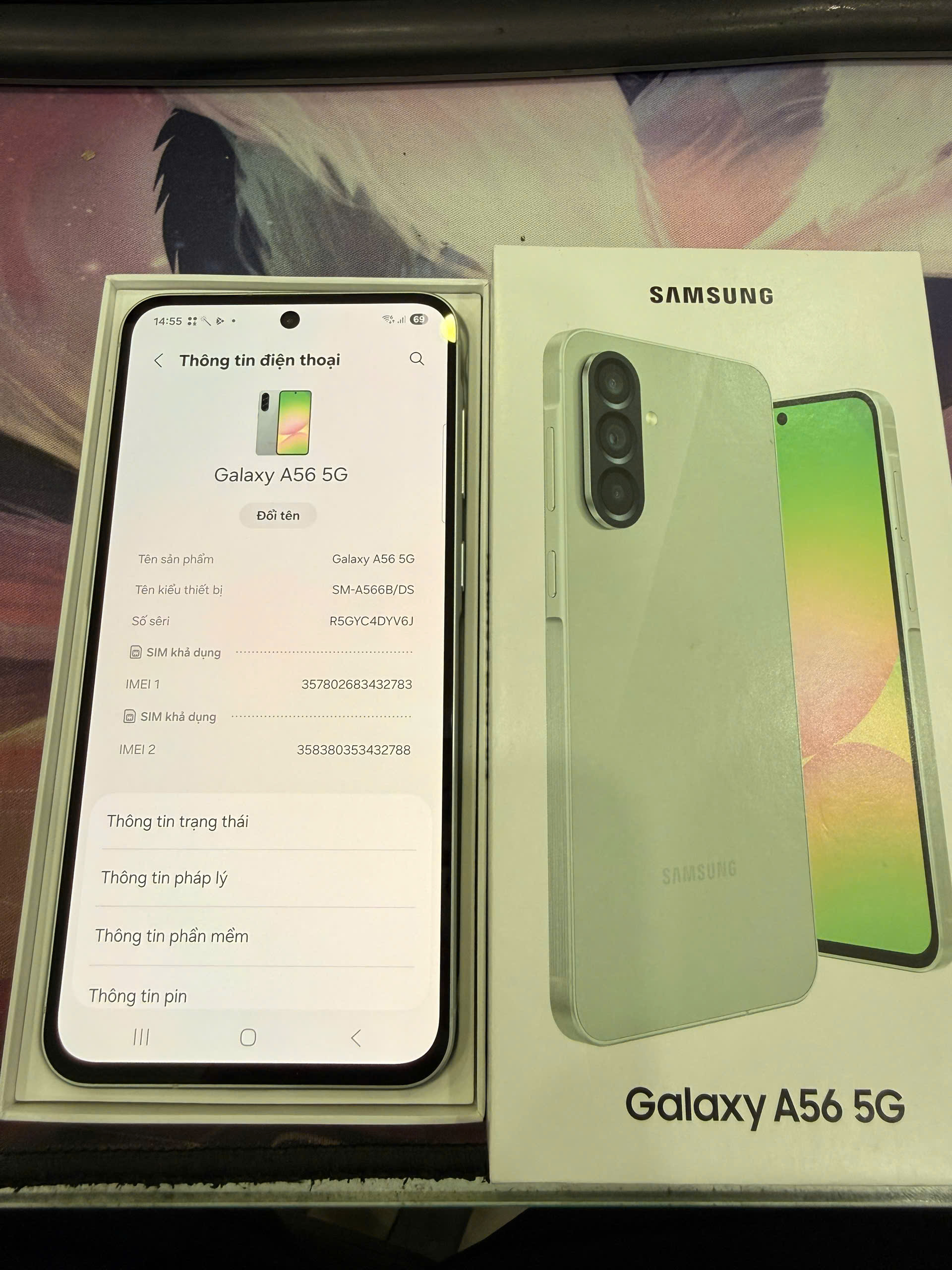 ĐTDĐ Samsung A56 5G, SM-A566B/DS, 8+128, Xanh - 357802683432783 - SSA566XANH