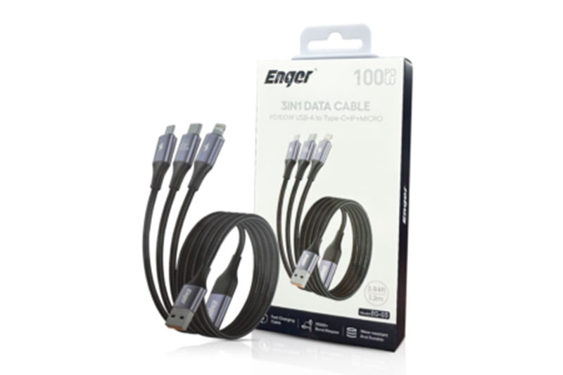 Dây cáp Enger EG-03 hỗ trợ sạc nhanh với công suất cao.
