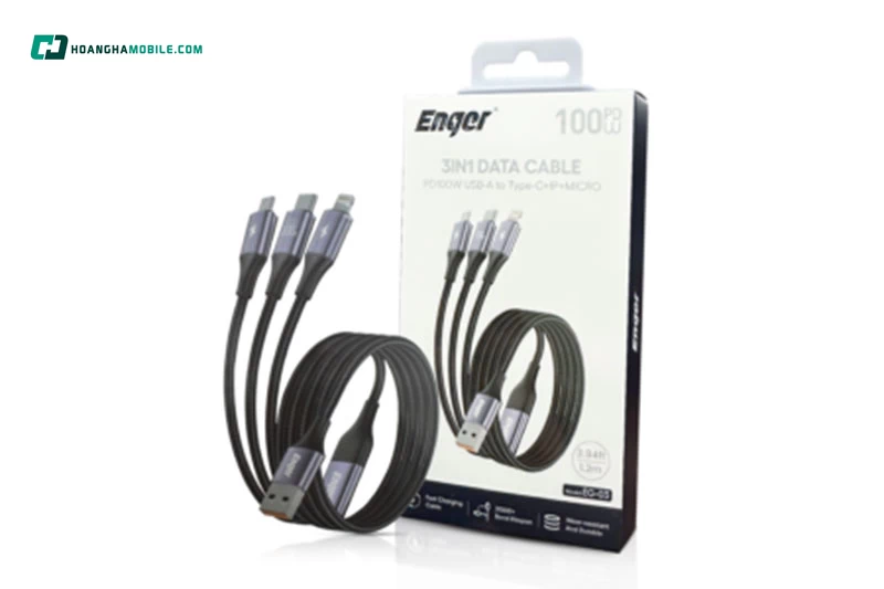 Dây cáp Enger EG-03 hỗ trợ sạc nhanh với công suất cao. Dây cáp Enger EG-03 hỗ trợ sạc nhanh với công suất cao.
