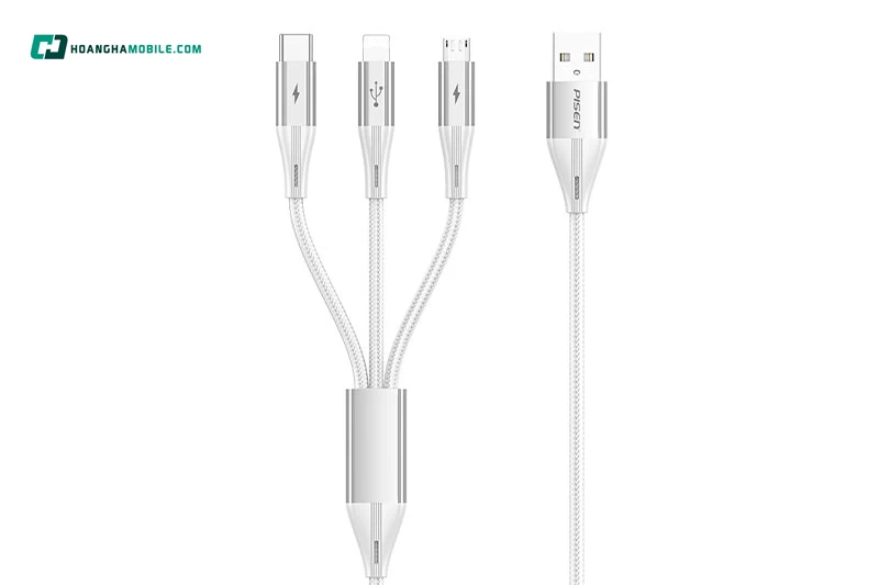 Cáp PISEN Fast 3-in-1 (Lightning/USB-C/Micro) USB-A 1.8m. Cáp PISEN Fast 3-in-1 (Lightning/USB-C/Micro) USB-A 1.8m.