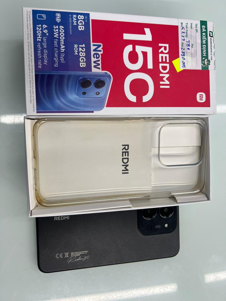 ĐIỆN THOẠI DI ĐỘNG (TEL) REDMI 15C 6.9"/MTK Helio G81 Ultra/4G/128G/50MP+QVGA/8MP/6000mAh (25078RA3EY)/ĐEN (6932554446833) - 864
