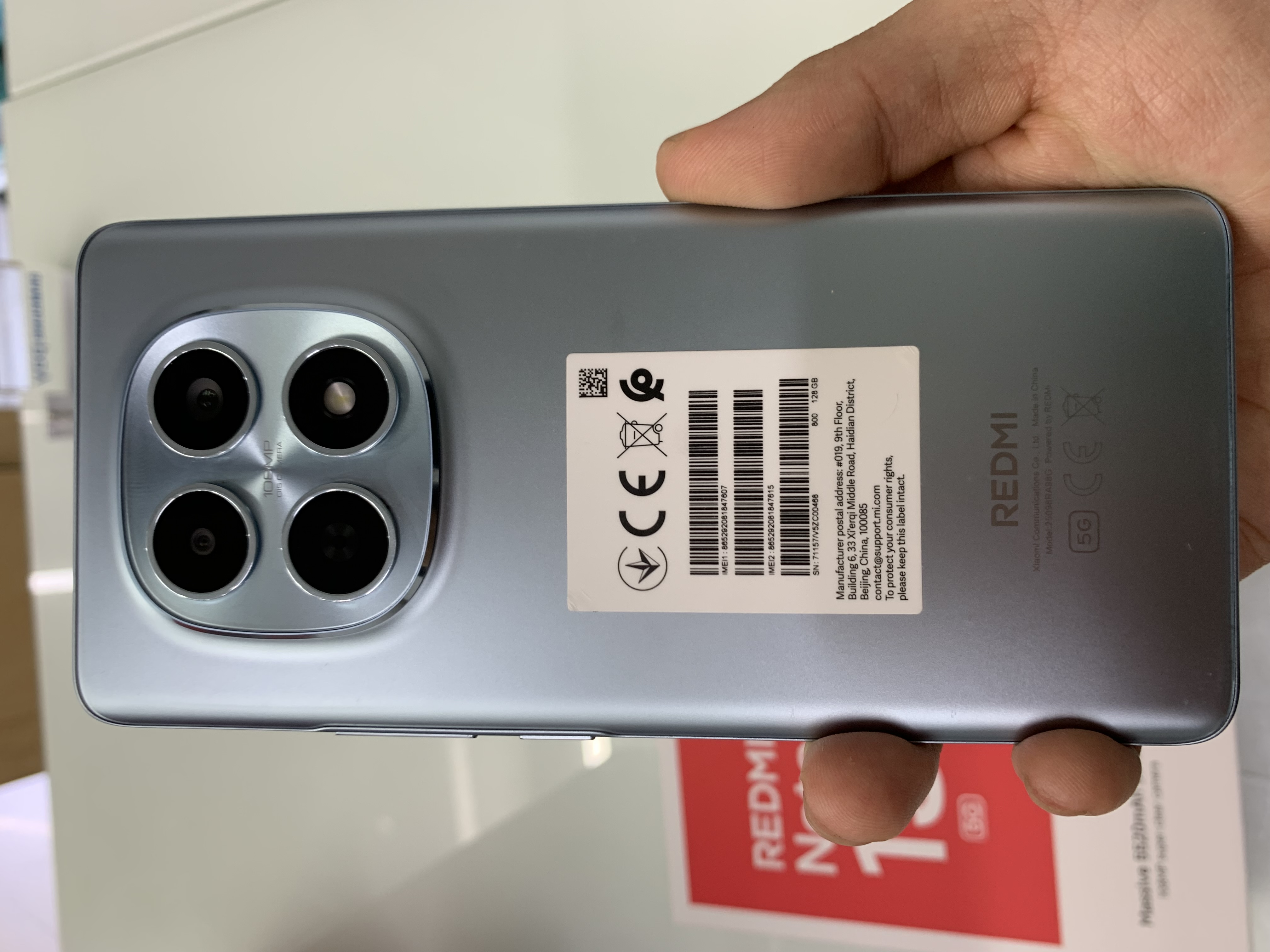 ĐIỆN THOẠI DI ĐỘNG (TEL) REDMI NOTE 15 5G 6.77"/SNAP 6 GEN 3/6G/128G/108MP+8MP/20MP/5520mAh (25098RA98G)/XANH DƯƠNG