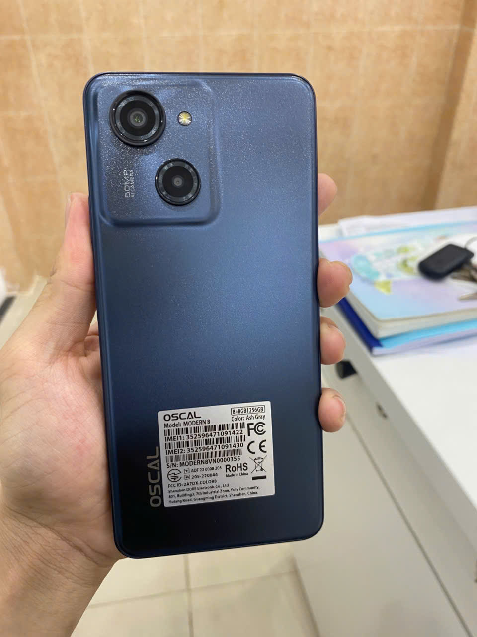 Điện thoại di động OSCAL MODERN 8 (8+8GB/256GB) - màu Xám (Ash Gray) - 352596471091422 - OSMD8X