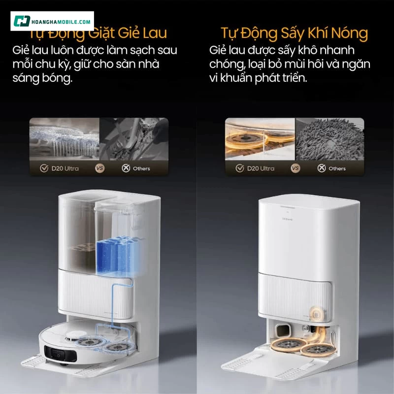 Trạm sạc đa năng PowerDock là điểm nâng cấp đáng giá, giúp robot Dreame D20 Ultra vận hành gần như tự động hoàn toàn Trạm sạc đa năng PowerDock là điểm nâng cấp đáng giá, giúp robot Dreame D20 Ultra vận hành gần như tự động hoàn toàn