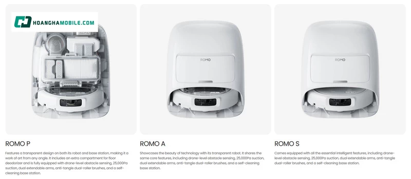 Cả ba phiên bản DJI ROMO A, DJI ROMO S và DJI ROMO P đều chia sẻ cùng nền tảng công nghệ Cả ba phiên bản DJI ROMO A, DJI ROMO S và DJI ROMO P đều chia sẻ cùng nền tảng công nghệ