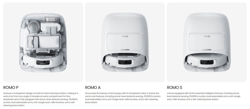 Robot hút bụi DJI ROMO S, ROMO A và ROMO P có gì khác nhau?