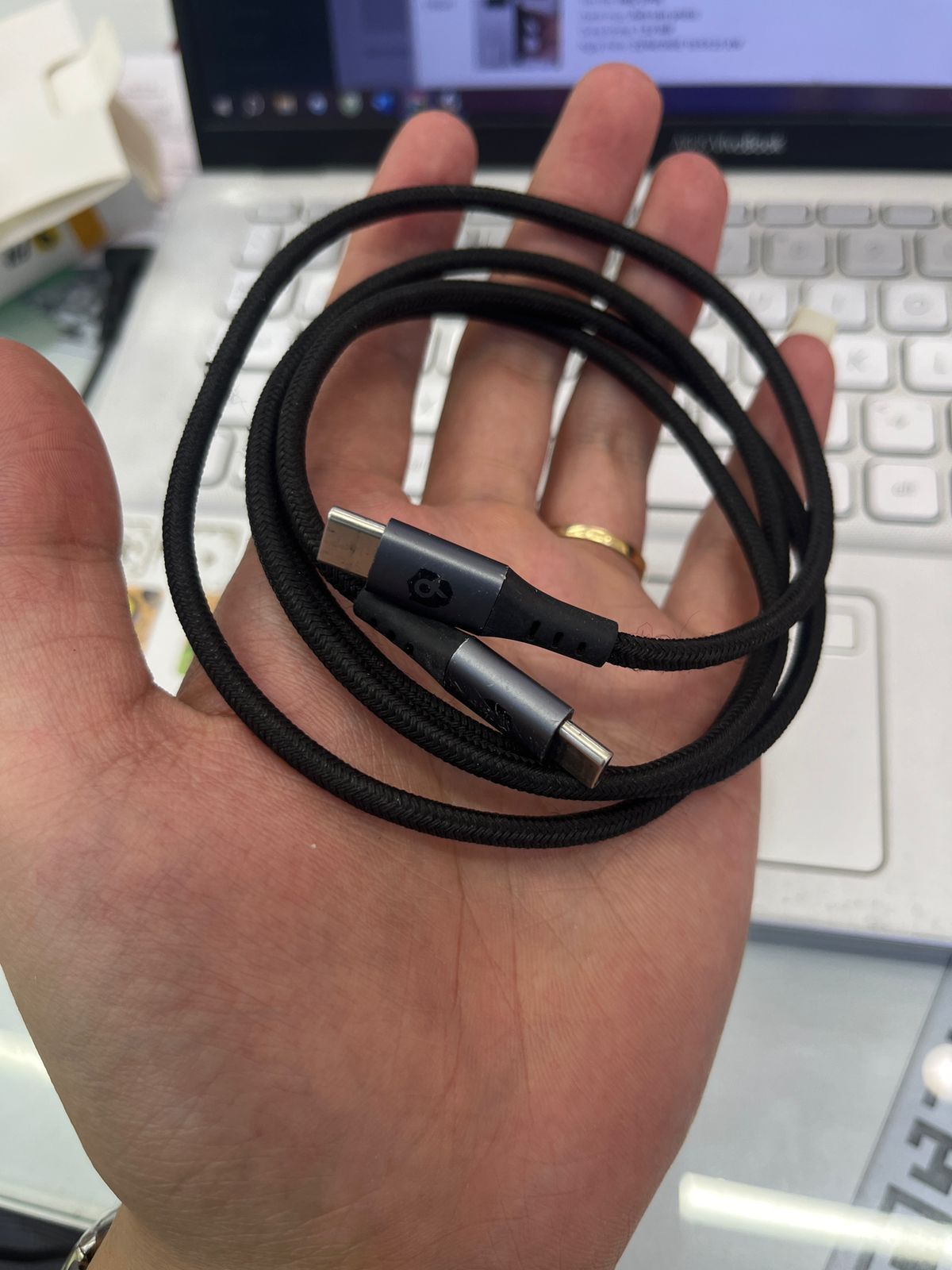 Cáp 9FIT USB-C to USB-C 1M Black - Cũ