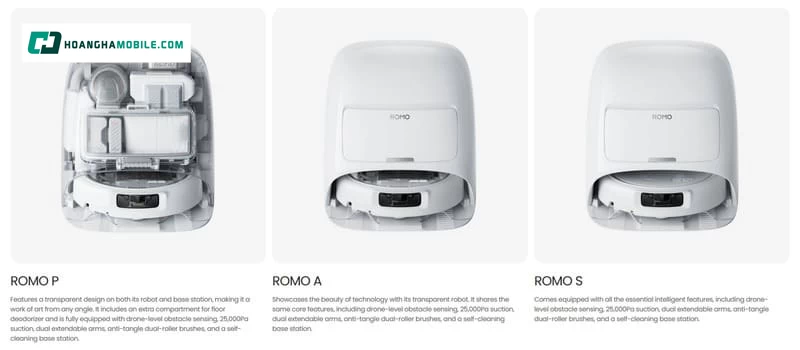 Ba model DJI ROMO S, DJI ROMO A và DJI ROMO P đều sử dụng chung nền tảng công nghệ Ba model DJI ROMO S, DJI ROMO A và DJI ROMO P đều sử dụng chung nền tảng công nghệ