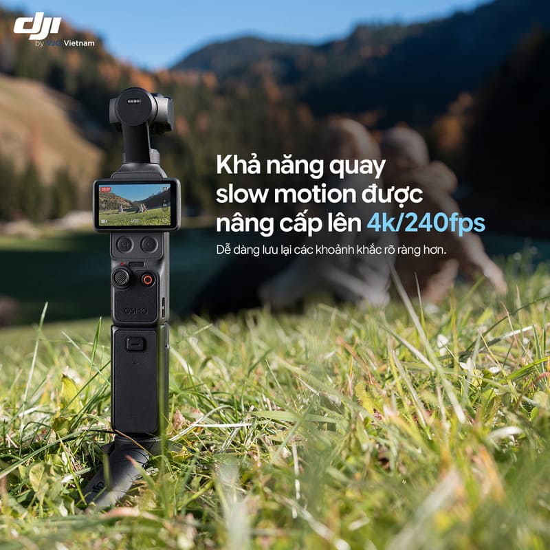 DJI Osmo Pocket 4 Creator Combo hỗ trợ khả năng quay video chuẩn 4K ở 60fps mang lại chất lượng hình ảnh sắc nét