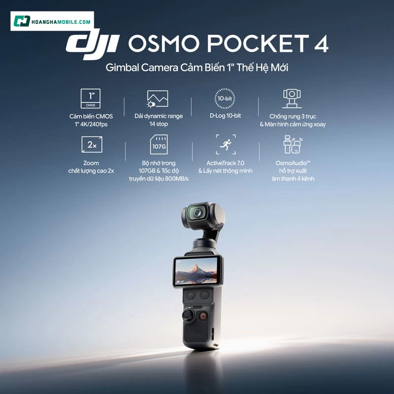 DJI Osmo Pocket 4 là thế hệ nâng cấp tiếp theo với trọng tâm cải thiện hiệu năng và trải nghiệm người dùng DJI Osmo Pocket 4 là thế hệ nâng cấp tiếp theo với trọng tâm cải thiện hiệu năng và trải nghiệm người dùng