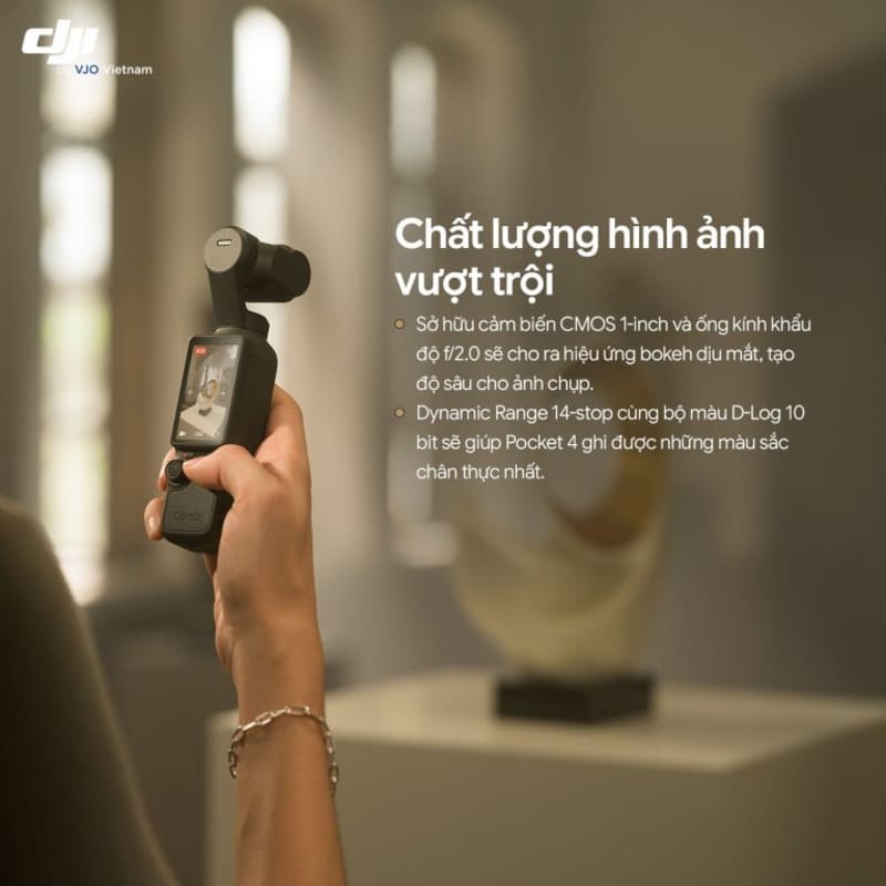 Camera cầm tay DJI Osmo Pocket 4 sở hữu hệ thống quay chụp toàn diện cho sáng tạo nội dung