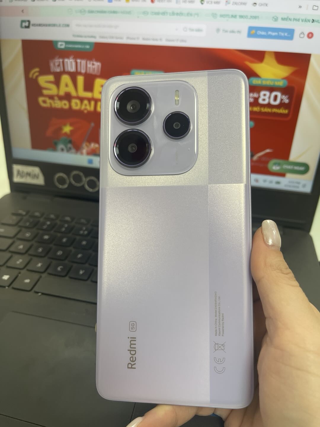 ĐIỆN THOẠI DI ĐỘNG (TEL) REDMI NOTE 14 5G 6.67/MTK D7025 ULTRA/8G/256G/108+8+2MP/20MP/5110mAh (24094RAD4G)/LAVENDER PURPLE