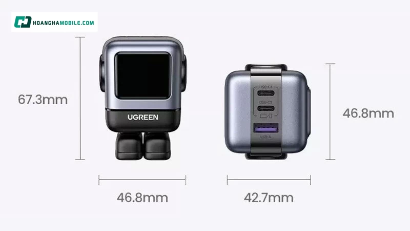 Củ sạc được trang bị 2 cổng USB-C và 1 cổng USB-A. Củ sạc được trang bị 2 cổng USB-C và 1 cổng USB-A.